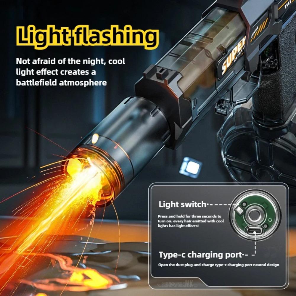 Led Breathe Fire Children Electric Water Gun Toys Automatic Lights Emitting Water Pistol Summer Outdoor Beach Pool Toy for Kids
