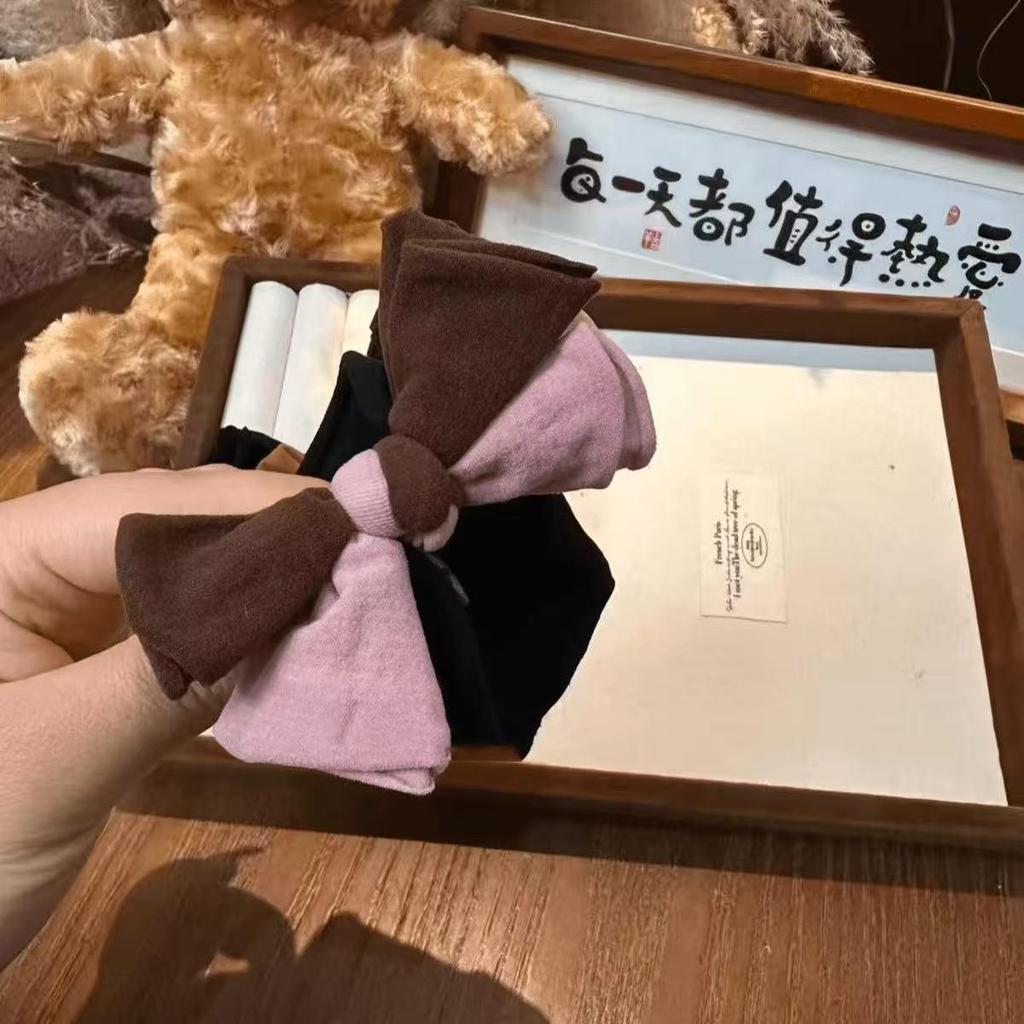 High-End French Velvet Bow Hair Tie for Women - Autumn/Winter Edition