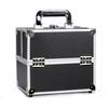 Portable Aluminum Cosmetic Case, Lockable  Professional Makeup Box with Trays