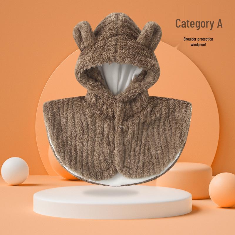 

Шапка для защиты ушей младенца - осенне-зимняя накидка на флисовой подкладке, цельная, теплая и милая шапочка для новорожденных и младенцев M (Head Circumference 40cm, Fits 0-12 months)