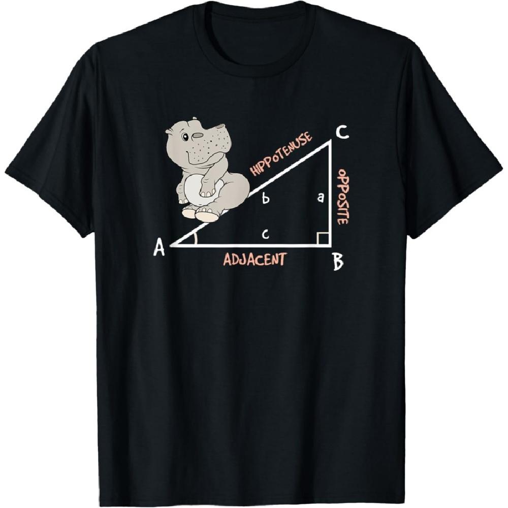 Hippopotamus Math Shirt - Funny Hyppotenuse Triangle shirt T-Shirt S