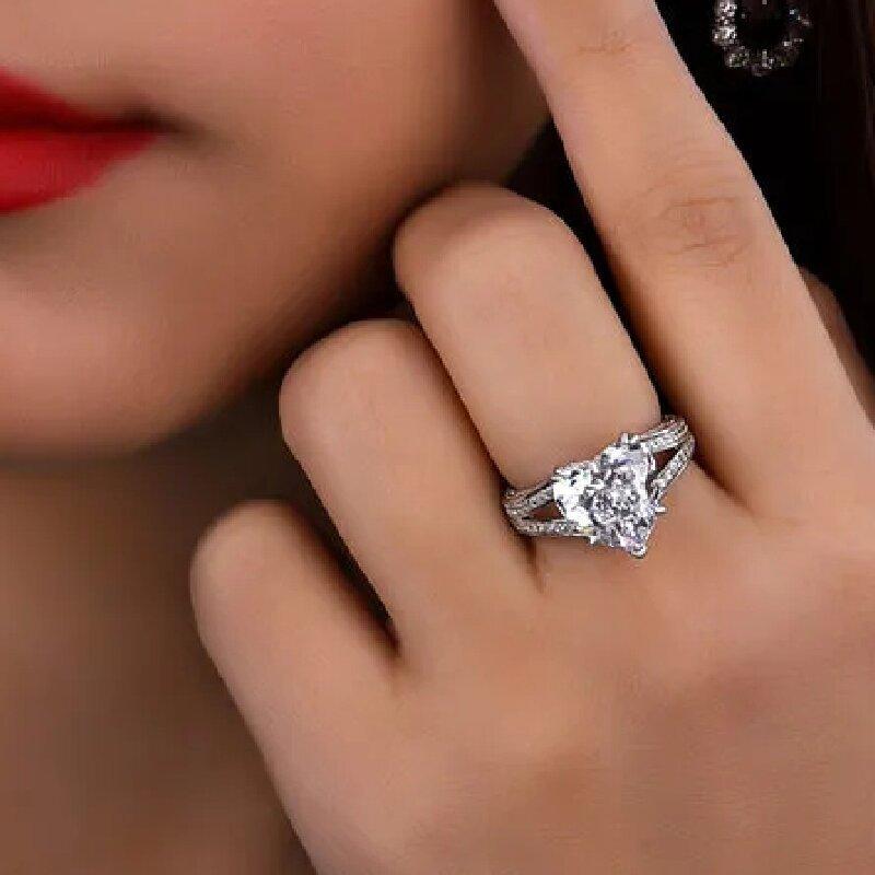 Lindon Classic Copper Alloy Zircon Ring Ladies Jewelry Wedding Promise Party Gift