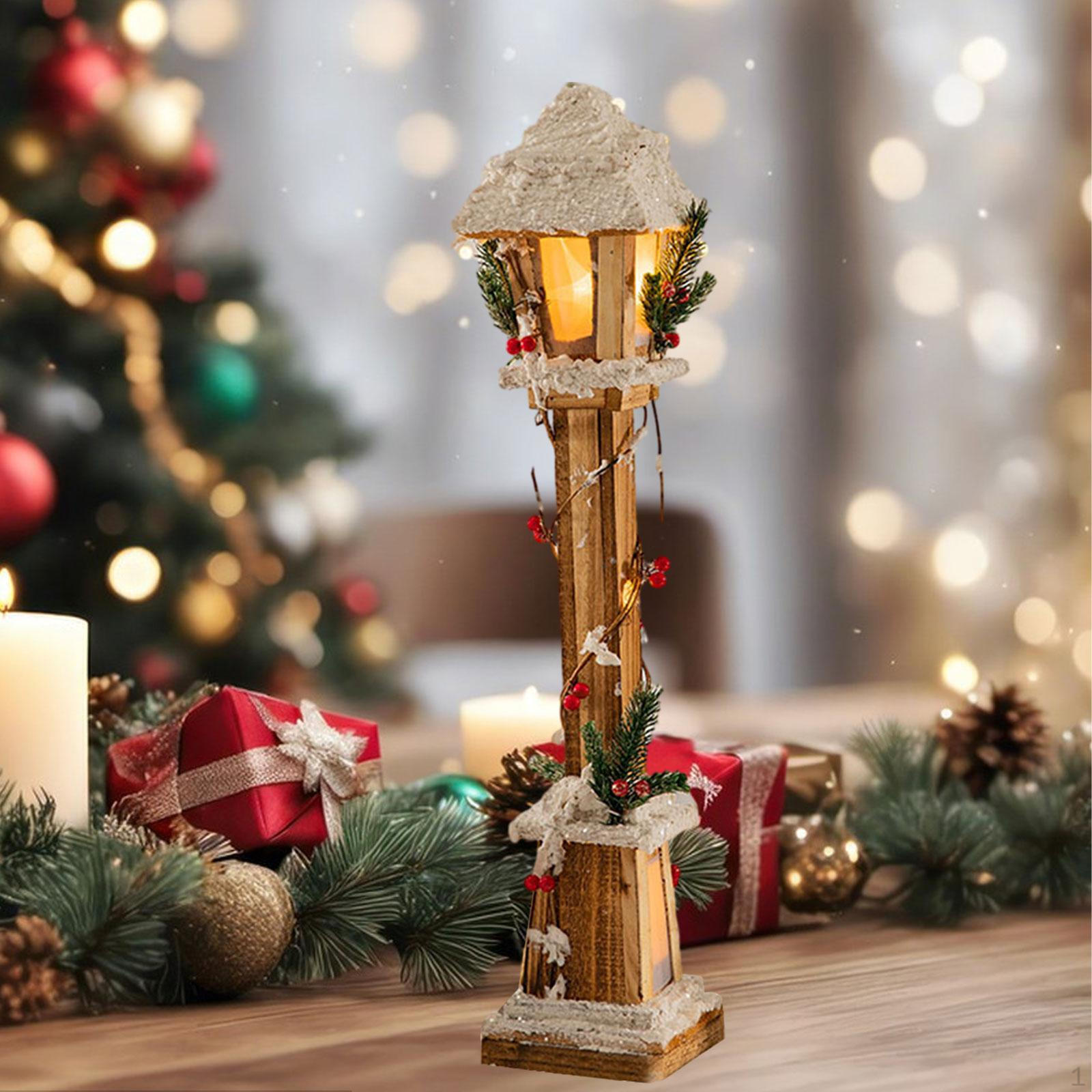 

Рождественский светящийся декор для рабочего стола, уличный светильник из дерева для коричневый