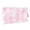 Travel Makeup Bag Large Capacity Water Proof Travel Toiletry Bag Glossy PVC White Pink Striped S