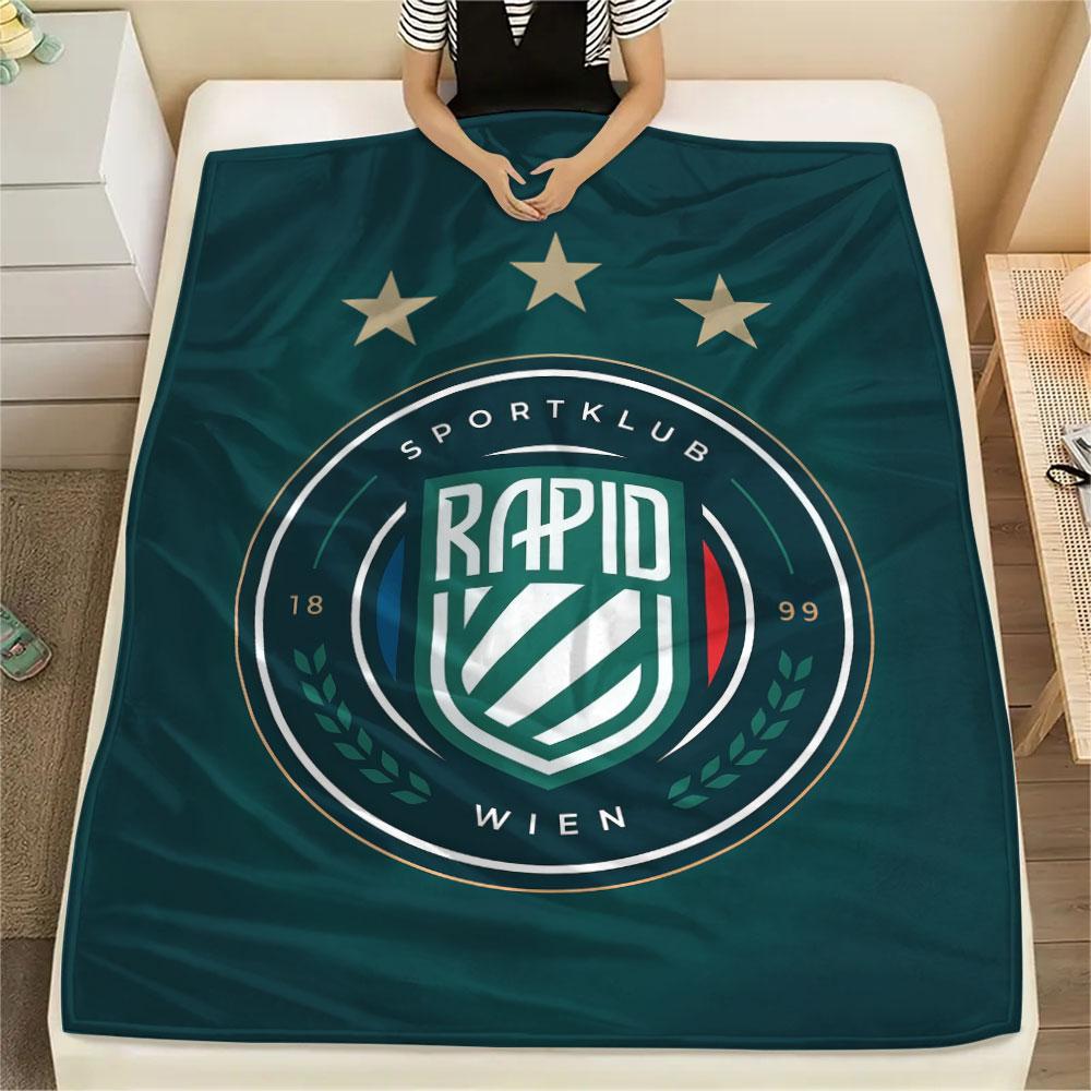 Rapid Vienna logo FlAannel Blanket, High quality Comfortable for All Seasons, Home Decor, Warmth and Comfort