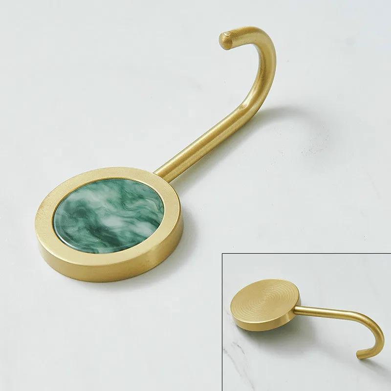 1PCS Brass Free Perforated Gold Hook Nordic Metal Drawing Strong Load-bearing Glue Hook Wall Creative Coat Hook