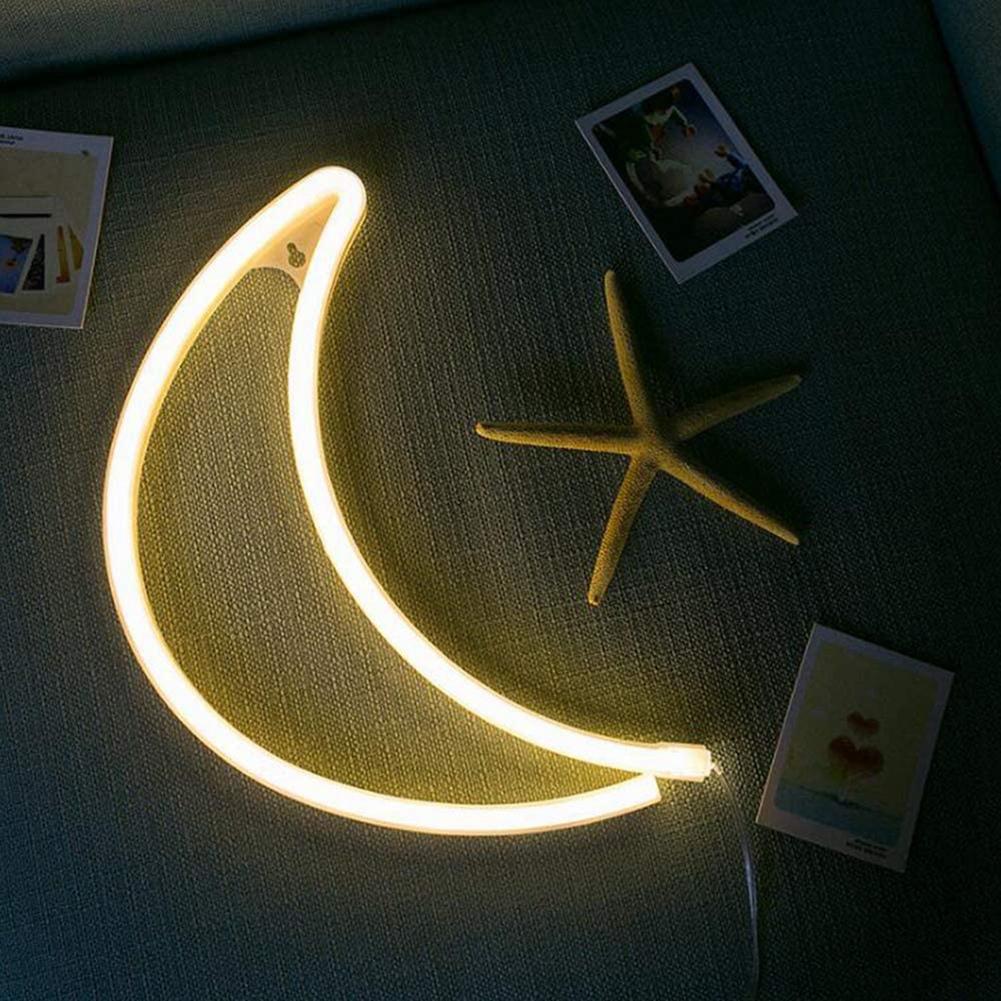 Adorable Moon Shape LED Night Light Decor USB Light Lamp Party Bedroom Decoration