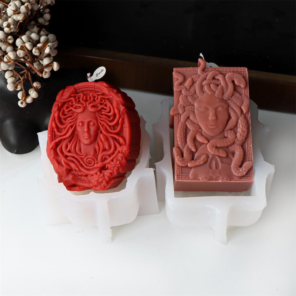 1pc Silicone Mold Medusa Candle Mold Sculpture Body Snake Hair Figure Wax Candles Silicone Mold Decoration Epoxy Resin Mol