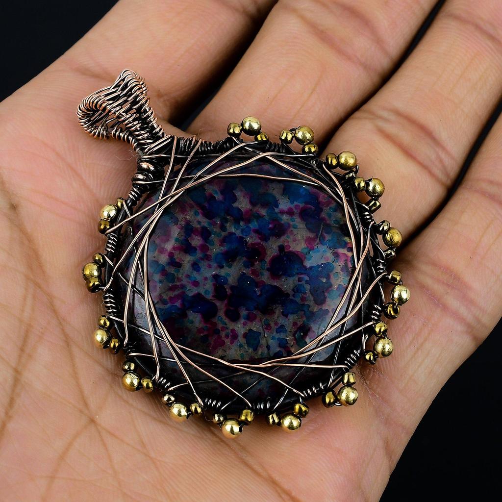 Multi Flash Labradorite Pendant, 999 Copper Wire Wrapped Jewelry, Handmade Pendant Gemstone Jewelry, Gifts For Wife Brand New Pendant