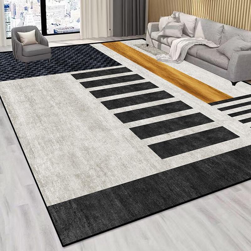 Nordic Style Living Room Carpet Modern Color Blocking Floor Washable Carpet Sofa Tea Table Rug Bedroom Floor Rugs Non-Slip Mat