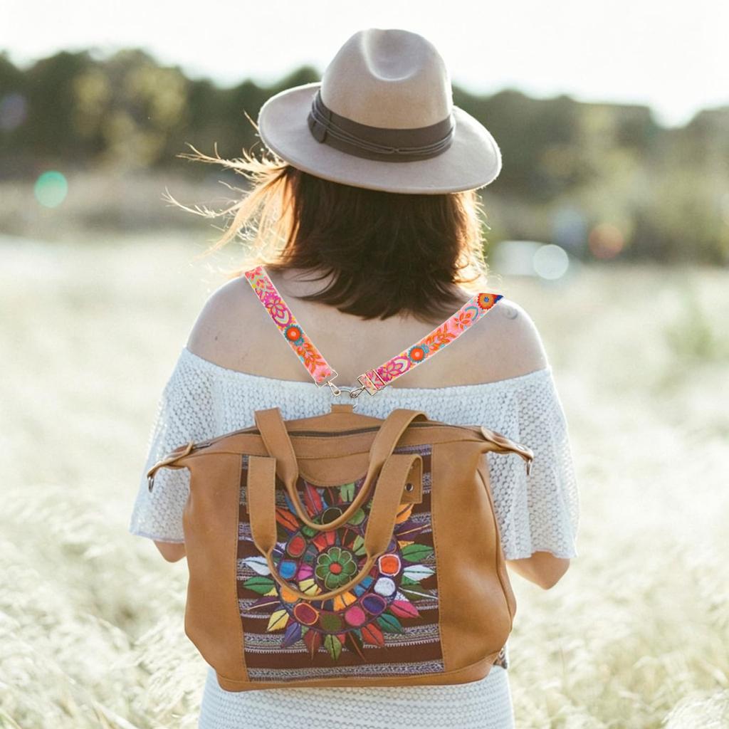 HACRAHO Woven Bag 1pc Embroidered Flower Adjustable Bag Replacement Crossbody Strap for Wide Adjustable Shoulder Guitar Strap Strap, Strap, Handbags,