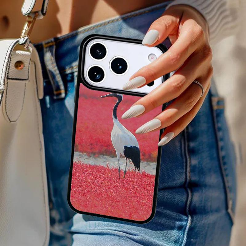Red-crowned Crane Bird Phone Case For iPhone 17 Air 14 15 13 12 Max Cover For Apple 16e 11 Pro Max Plus Coque