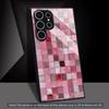 Pink Mosaic Tile Pattern glass Phone Case For Samsung Galaxy S26 S25 S24 S22 S23 Ultra S21 S20 Plus 5G  Non-Slip Full Cover