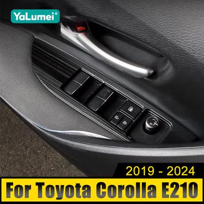 Stainless Steel Car Window Lift Switch Button Panel Cover Trim Stickers For Toyota Corolla E210 2019-2021 2022 2023 2024 Hybrid