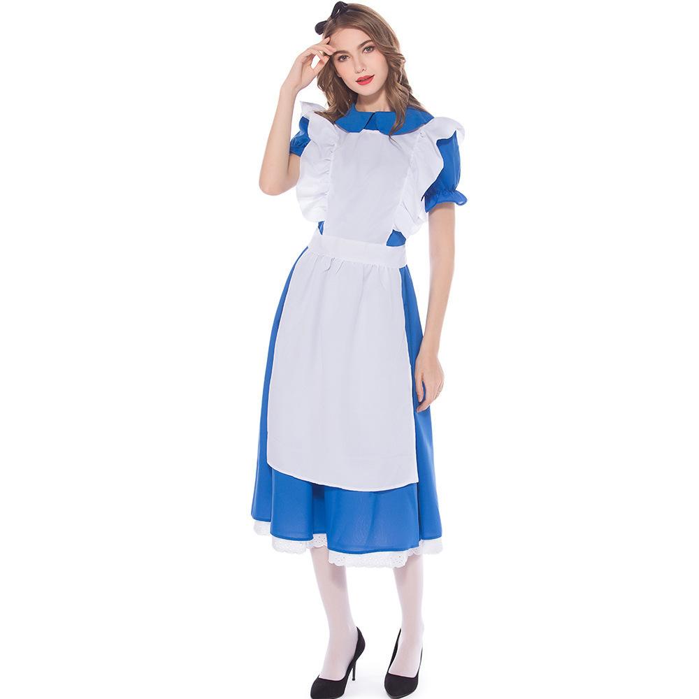 Cosplay Halloween Alice in Wonderland export Europe and America blue maid cosplay performance costume parent-child clothing