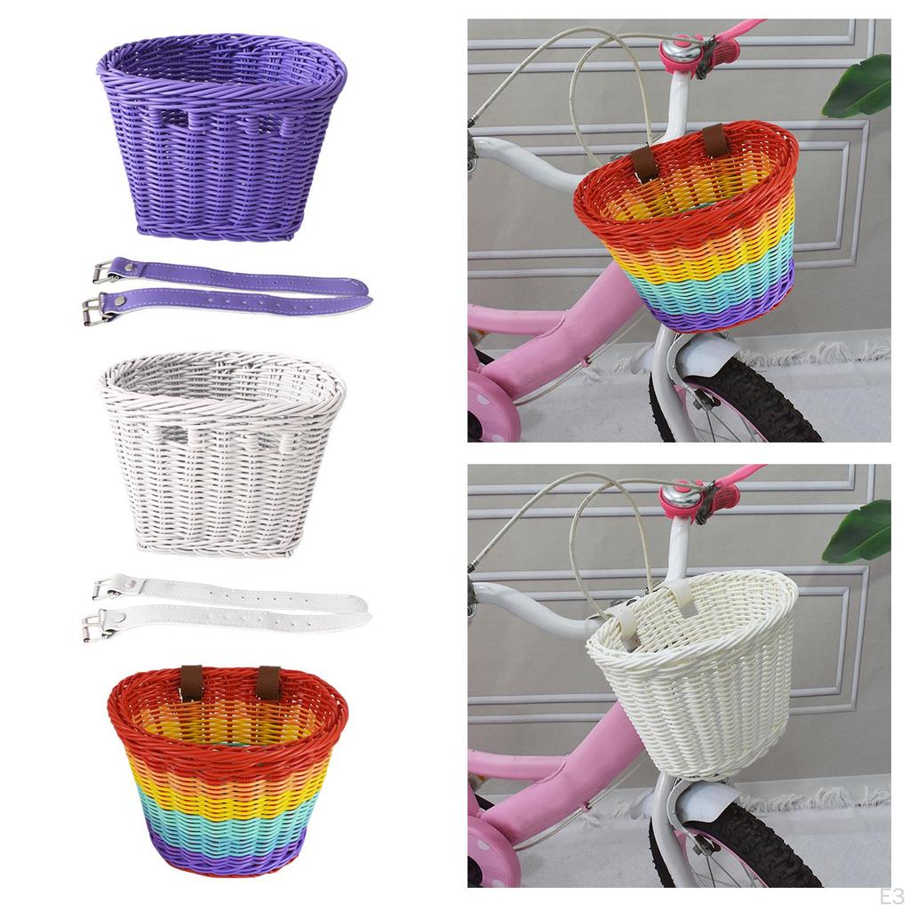 Coș de depozitare pentru ghidon de bicicletă pentru copii Material PP țesut manual Bicicletă universală de echilibru Robustă