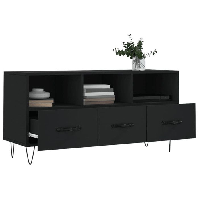 VidaXL TV Stand Black 102x36x50 Cm Engineered Wood 829029