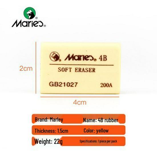 Mali S20 Sketch & Drawing Soft Eraser - Creative Stationery 8B Clay & Hard Eraser