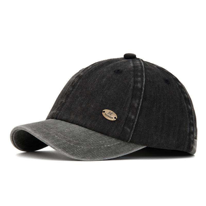 Short Brim Baseball Cap Spring Summer Sunscreen Sun Hat Soft Top Retro Cap for Unisex чёрный