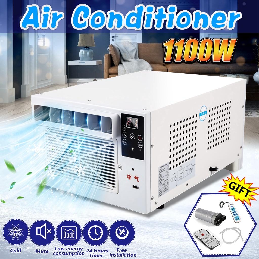 1100W Portable Desktop Air Conditioner Cold/Heat Dual Use 220V/AC With Remote Control LED Display Panel Air Cooling Heating Fan