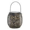 Hollow Out Solar Lantern Metal Iron Outdoor Waterproof Hanging Solar Lantern with Handle for Patio Garden Yard Porch