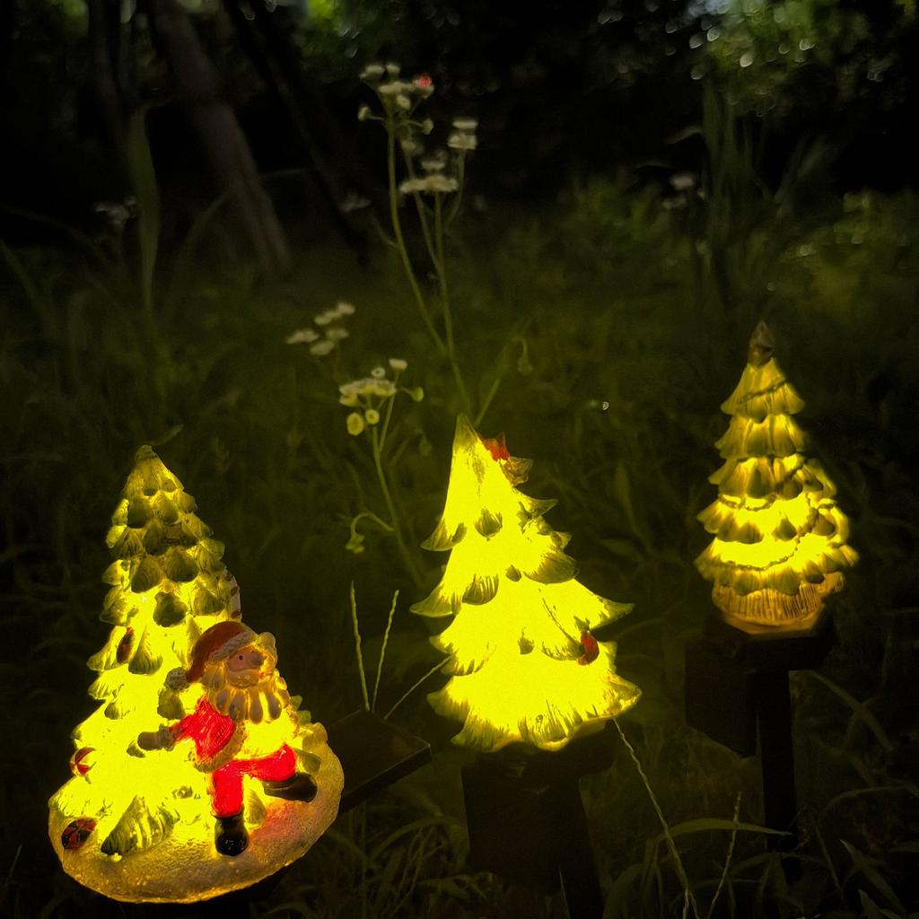 New LED Solar Lights Christmas Atmosphere Decoration Ground Plug Light Christmas Tree Lights Lawn Park Corridor Courtyard Lamp