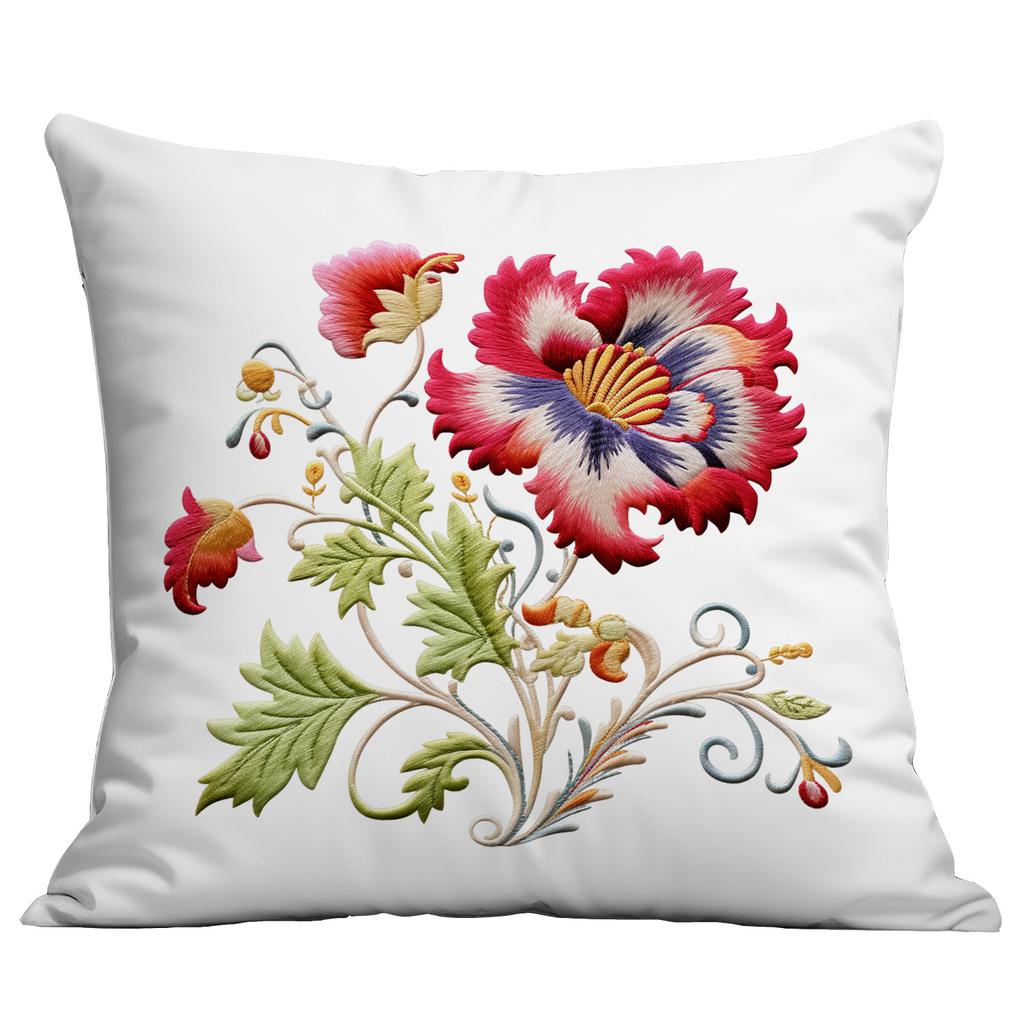 Spring and Summer Imitation Embroidered Flower Pillowcase Home Sofa Living Room Pillowcase New Style Pillowcase