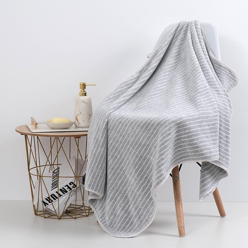 Asciugamano da bagno extra large a righe con stelle, in fibra di corallo ad alto assorbimento, ad asciugatura rapida, non perde pelucchi, resistente asciugamano da spiaggia