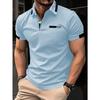 Manfinity Homme Chemise Polo Casual Manches Courtes Color-Block d'Été pour le Trajet