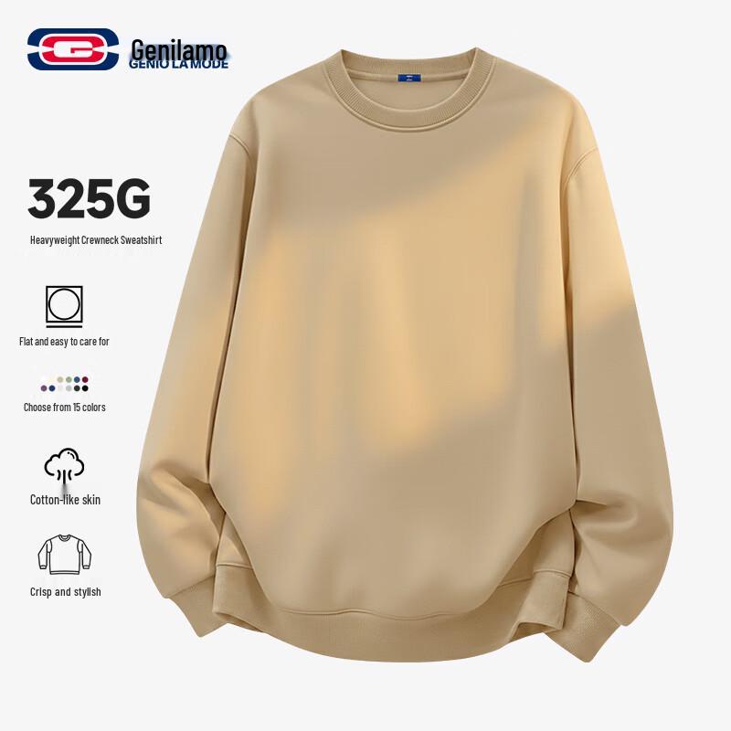 GENIOLAMODE Men s Round Neck Loose Fit Sweatshirt XL