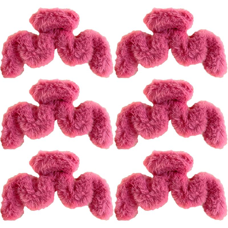 Oversized Plush Hair Clip Women Autumn Winter Wavy Hair Shark Clip Elegant Hair Accessories