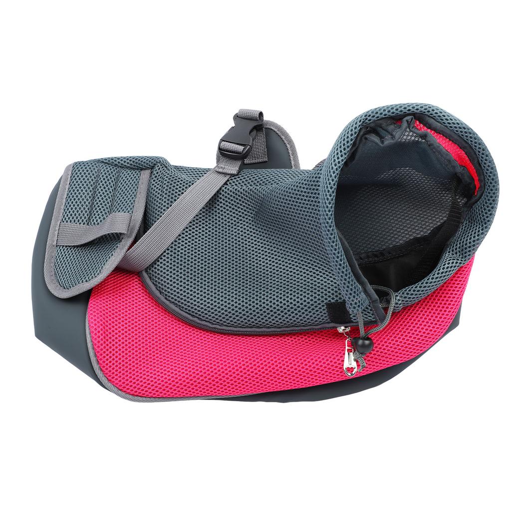 Pet Sling Breathable Mesh Portable Single Shoulder Bag Dog Carrier Sling for Outdoor Travel Rose
