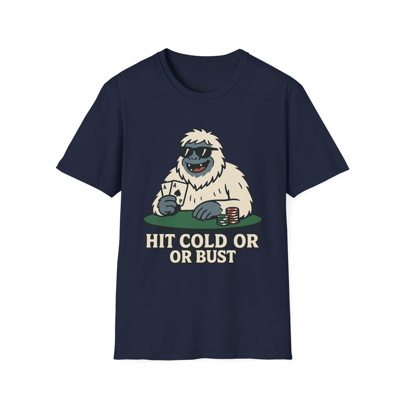 Yeti Blackjack Gambler Casino Card Game Tee, Poker Player Shirt, Funny Graphic Apparel, Gift for Gamblers | Unisex Tee XL