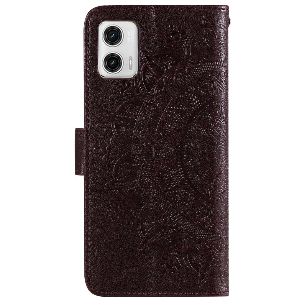 For Motorola Moto G73 5G Imprinted Mandala Flower Pattern Phone Case Wallet Stand Phone Cover Shell