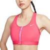 Swoosh Solid Medium Support Breathable Quick-Dry Padded Front Zip Easy-On Sports Bra Women Sports Bra Purple Light-Purple White FN2732629