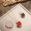 Magnetic Four-Leaf Clover Rhinestone Pendant Necklace In Titanium Steel - Versatile Fashion Clavicle Chain for Women