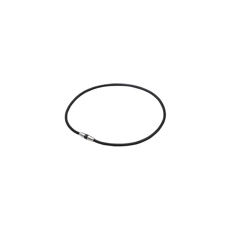 Phiten Men's RAKUWA Magnetic Titanium Necklace, Metal Black, 45cm [Relieves Stiff Shoulders, Neck, and Blood Circulation]