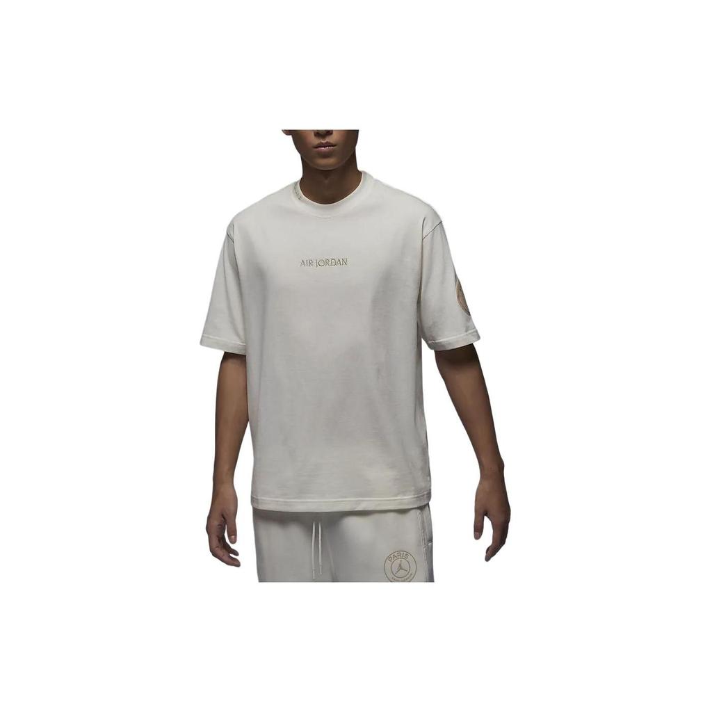 Jordan PSG Collaboration Round Neck Casual Short Sleeve SS24 T-Shirt Men Tops Sail-White FN5331-133