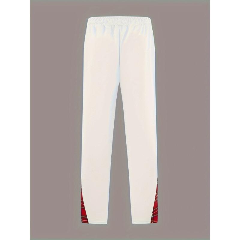 Men's Casual Pants New Sports Buttoned Colour Block Trousers Stylish
