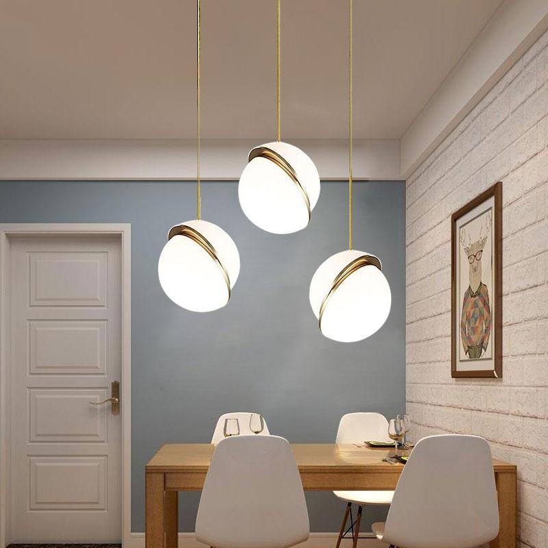 Nordic LED Ball Pendant Lights Table Decoration Bedroom Living Room chandelier Fixture Gold Suspended luminaire hanging lamp