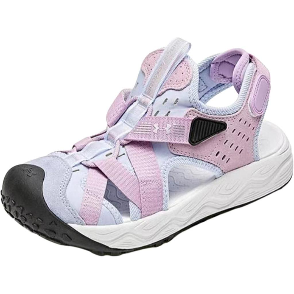 Under Armour Casual Fashion Versatile Anti-Kick Waterproof Breathable Quick-Dry Non-Slip Childrens Sandals Kids sandals Light-Purple 2421505ZS