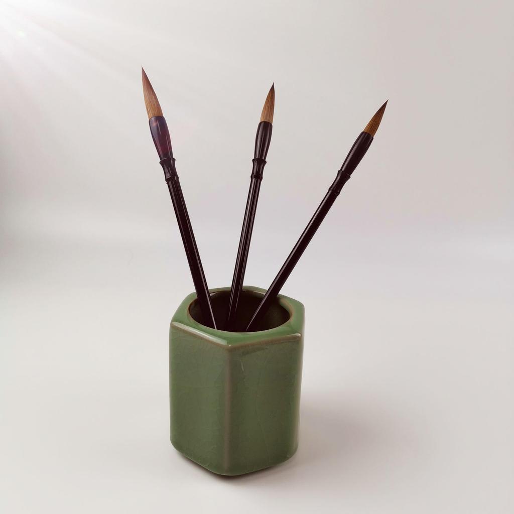 Student Calligraphy Brush Set: Mixed Wolf and Sheep Hair In Yan and Ou Styles for Writing