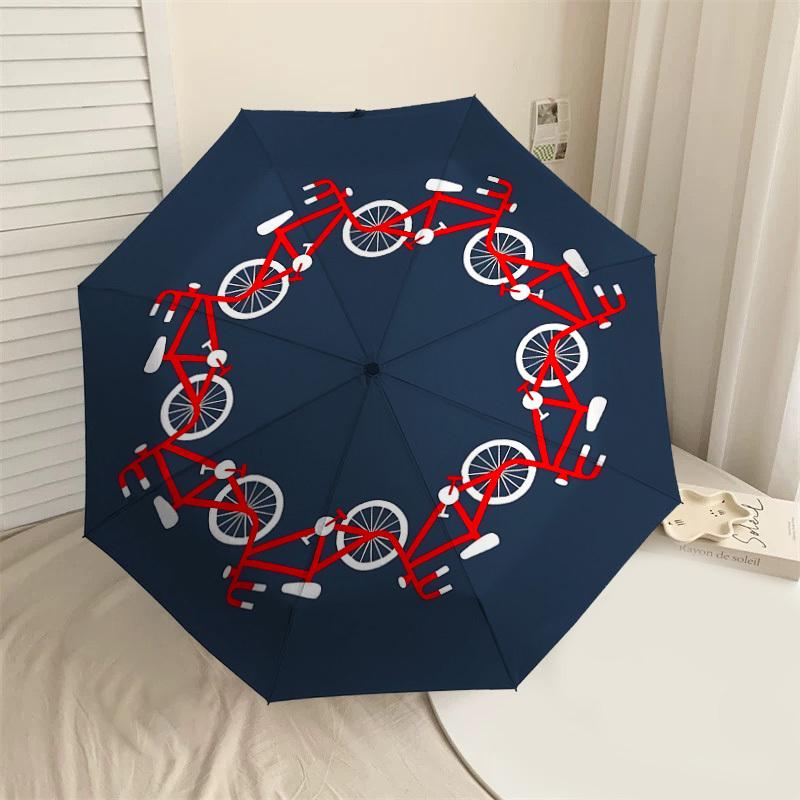 

1PC cycling circle Automatic Open/Close Umbrella with Windproof, 8-Rib Sturdy Canopy, Durable Ribs, Fashionable Design1331A