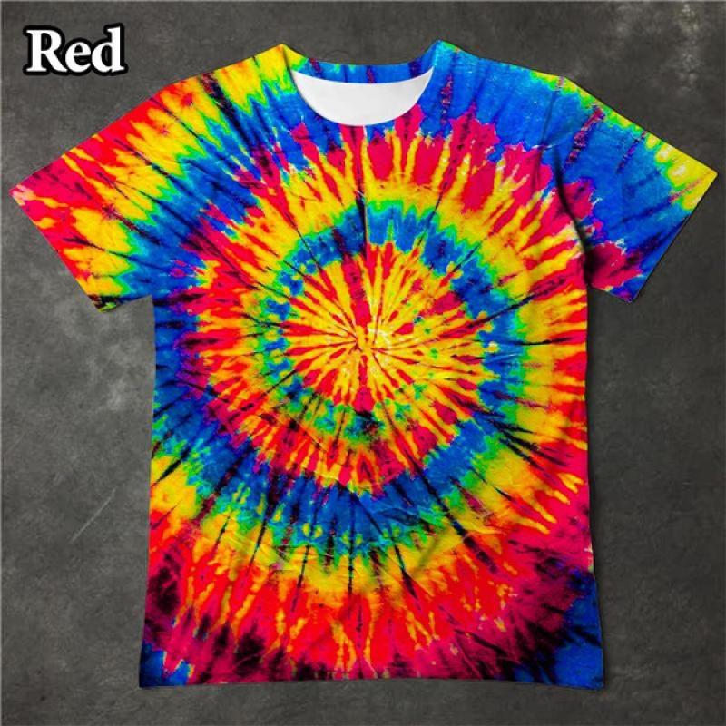 Личность Уличный Градиент Тай-Дай 3D Принт Футболки Хип-Хоп Круглый вырез Короткий рукав Мужские футболки 5XL