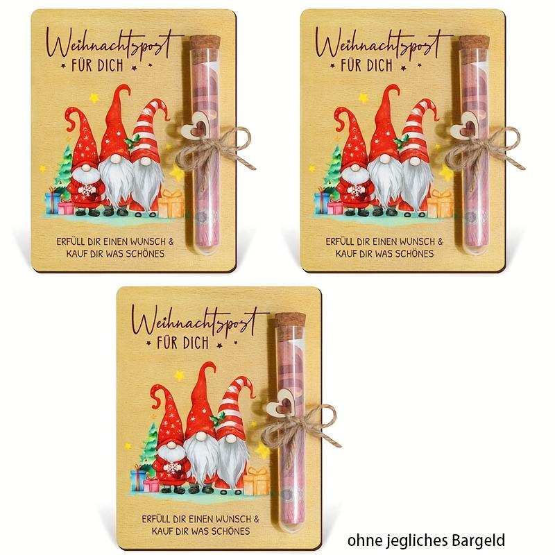 1/3sets Wooden Christmas Card with Test Tube - Christmas Money Gift Wrap for Women/Men/Friends, Holiday Cash Voucher Packaging