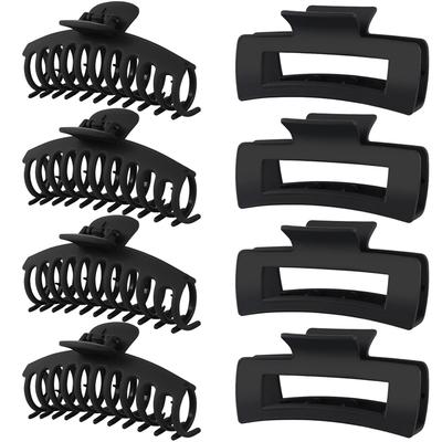 8pcs 4.3 Inch Matte Banana Hair Jaw Clips Strong Hold Plastic Claw Clips for Thin-Thick Curly Hair Big Hair-4.3 Inch Large Hair