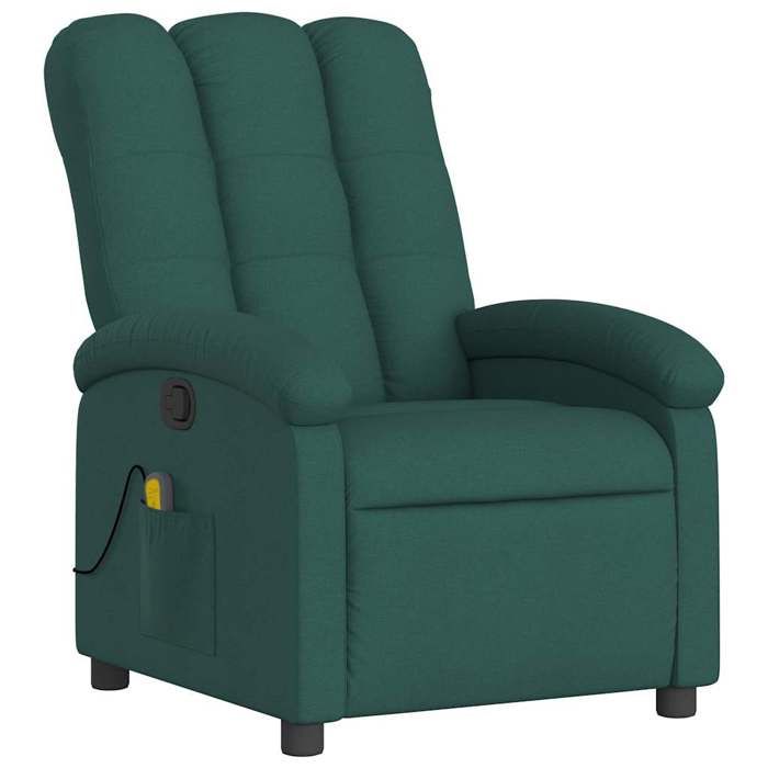 VidaXL Fauteuil de massage inclinable Vert foncé Tissu 371745