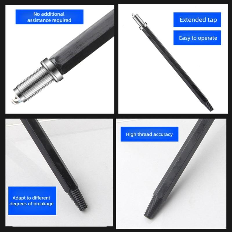 Automotive Reverse Thread Tap Kit Carbon Steel Construction Professional Broken Spark Removal Tool