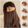 Flocking Capybara Hair Ring Kawaii Barrettes Hair Accessories Plush Claw Clip  Party