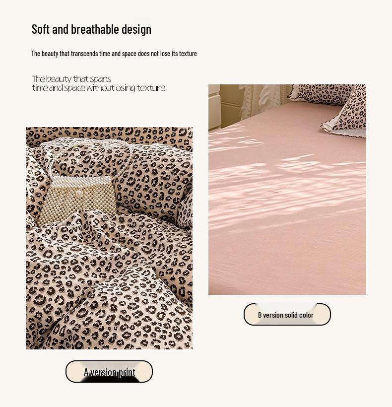 Lace-Trimmed Soft Cotton Cloud-Feel 4-Piece Bedding Set